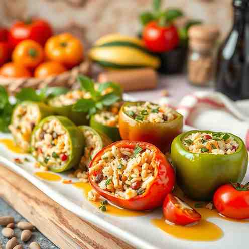 Greek Gemista - Mediterranean Vegetarian Diet Recipes